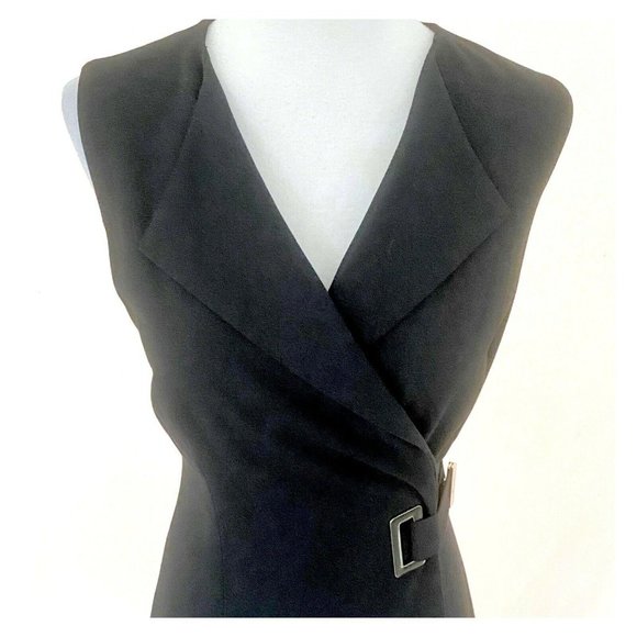 Calvin Klein Sleeveless Buckle Coat Dress - Picture 3 of 8